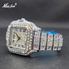 Men Big Watch Luxury Brand Full Diamond Street Hip Hop Style Quartz Watches