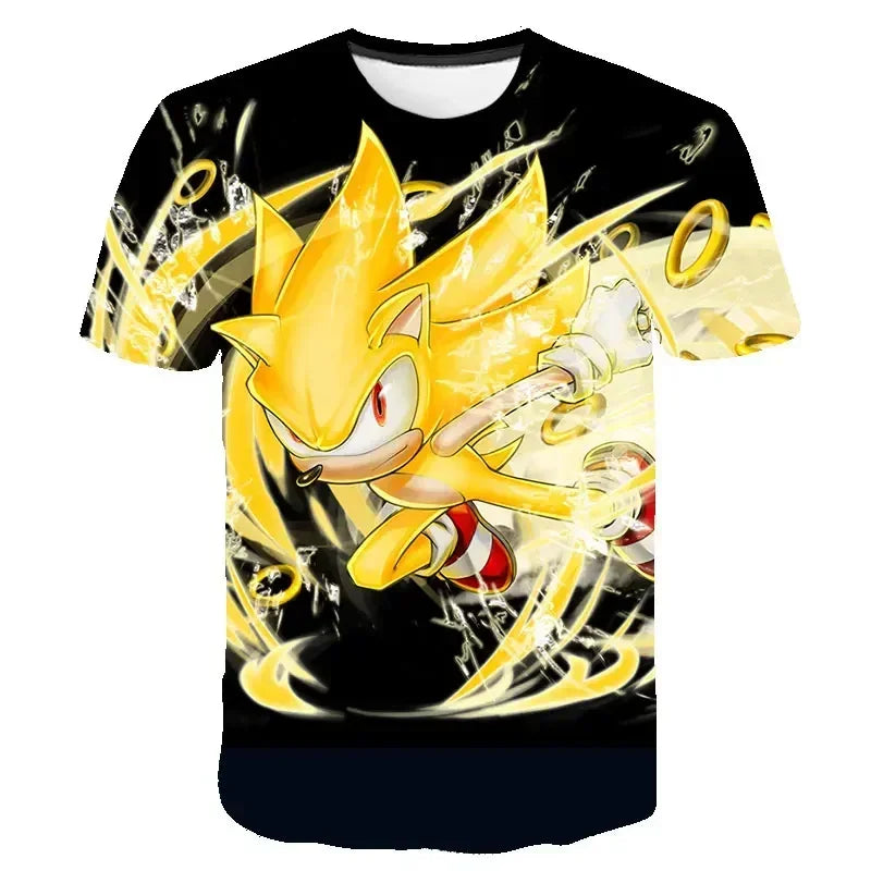 Sonic Tshirt Kids Clothing Boys Cartoon Game Super Sonic Boys Clothes children T-shirt Summer Clothes For Girls