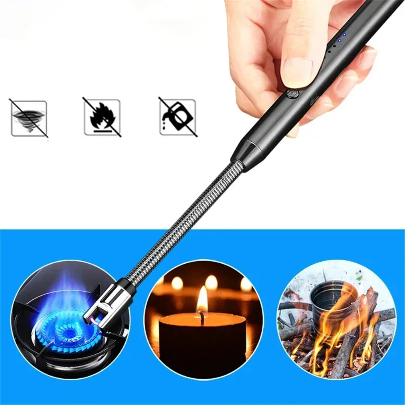 Arc Flameless Plasma Lighter Electric Lighter Candle BBQ Gas Stove Ignition Gun Camping