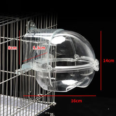 Parrot Bath Tub Bird Shower Box Transparent Bathing Tub External Bath Device Cage Accessories