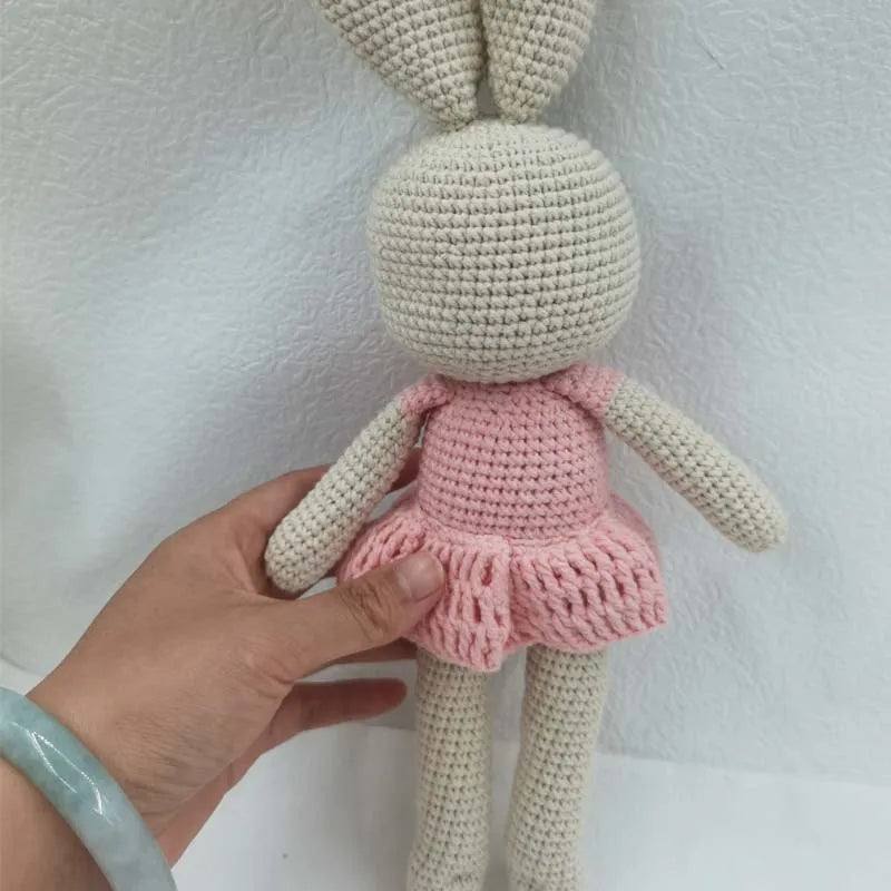 Baby Crochet Stuffed Bunny Toys Soft Cotton Knitted Plush Rabbit Doll