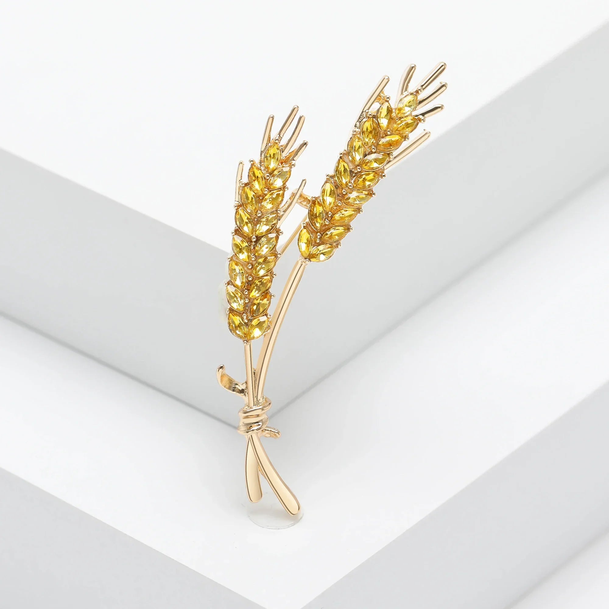 Women Brooches  Rhinestone Ear of Wheat Lapel Pins Luxury Jewelry Accessories