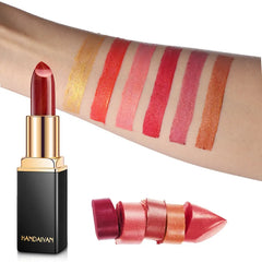 Handaiyan 9 Colors Glitter Matte Velvet Nude Lipstick Shimmer Red Pigments Makeup Long Lasting Waterproof