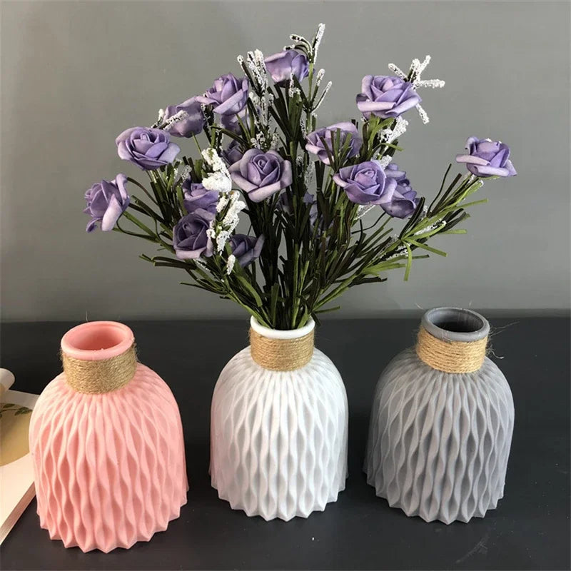 Modern Flower Vase Imitation Ceramic Flower Pot Decoration Home