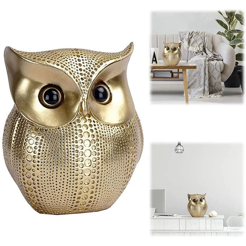 Owl Garden Ornaments Statue Resin Decoration Small Animal Figurines For Living Room Bedroom Office