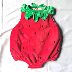 Baby Boy Girl Clothes Cartoon Strawberry Fruit Halloween Cosplay Costume Newborn Outfit