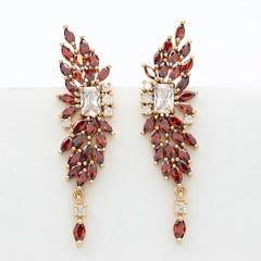 Butterfly Earrings for Women  Cubic Zirconia Red Purple White Leaf Drop Earrings