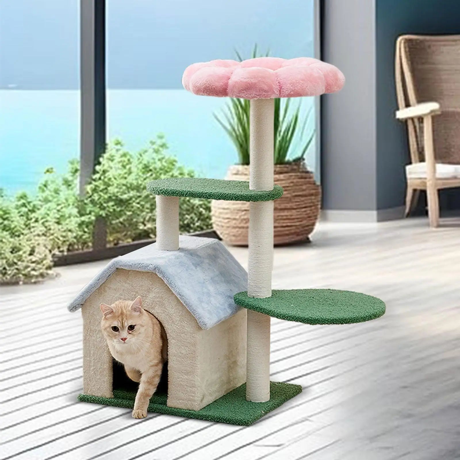 Cat Climbing Tree Cat Bed Multi Tiers Vertical Furniture Protector Tower with Condo for Kittens Activity Center Play Rest