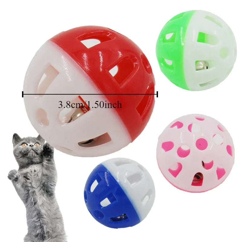 10pcs Pet Parrot Toy Colorful Hollow Rolling Bell Ball Small Pet Cat's Cockatiel Parrot Chew Cage Fun Toys Pet Bird Supplies