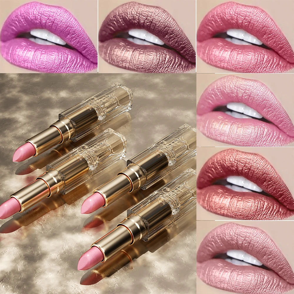 Magic Pink Glitter Lipstick Matte Gliter Shimmer Super Finish Matte Velvet Waterproof Glitter Lipsticks