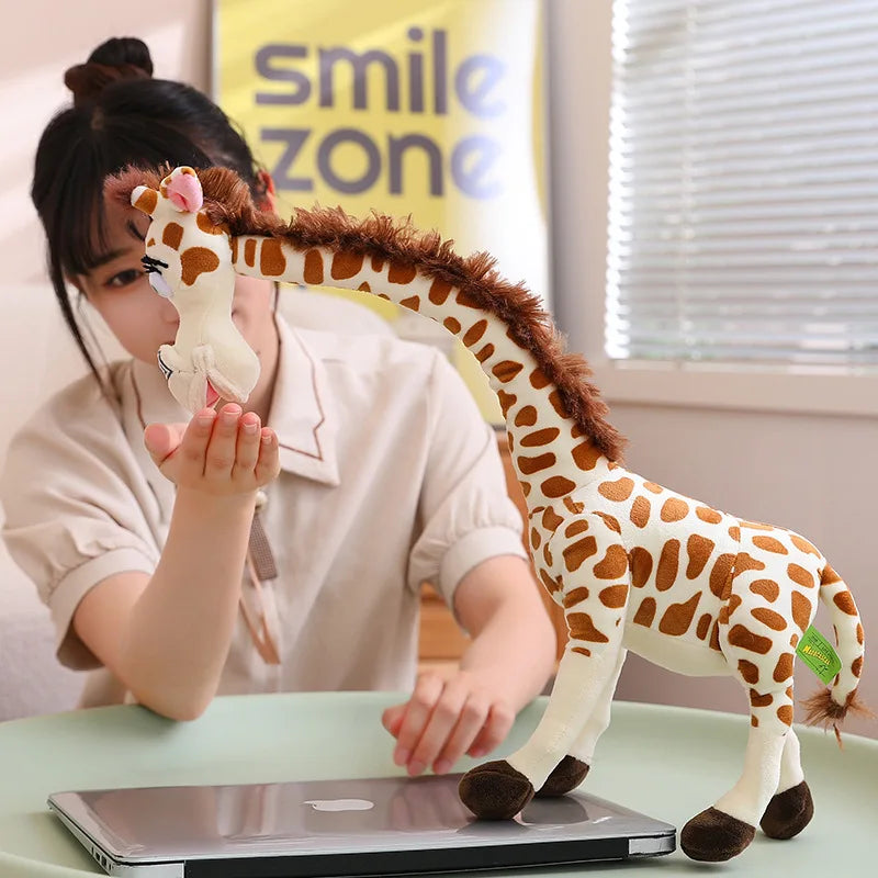 35-120cm Kawaii Simulation Giraffe Soft Stuffed Lifelike Wild Animals Soft Doll Home Decor RoomOrnament Birthday Gift