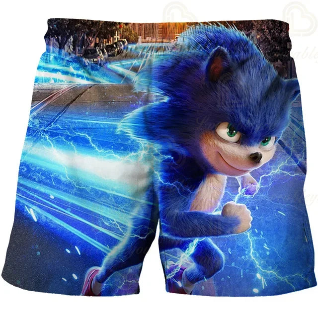 Cartoon Anime Sonics Shorts Kids Clothes Boys Harajuku Cute Girls Short Slevve Casual Children Summer Fashion Boy Boy Pants