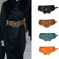 Cow Leather Girdle Women's Luxury Designer Fashion Trend Casual Clothing Accessories Gothic Pin Buckle Belt Korean Corset