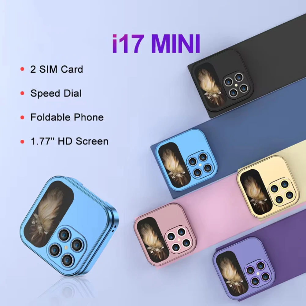 Mini Foldable Mobile Phone Edrear Camera Small Display Support Audio Dial Multi-language Phone Speed Cellphone Flip Vibrati