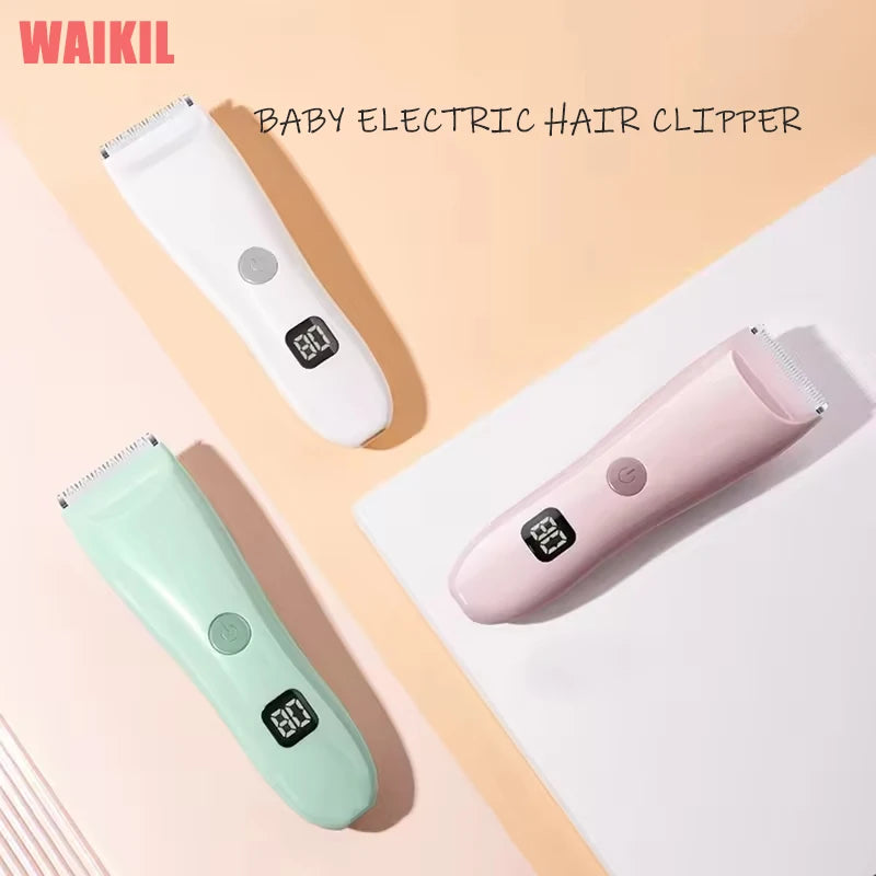 WAIKIL Professional Baby Electric Hair Clipper Silent Hair Trimmer USB Charging Cordless Digital Baby Clipper Ultra Silent