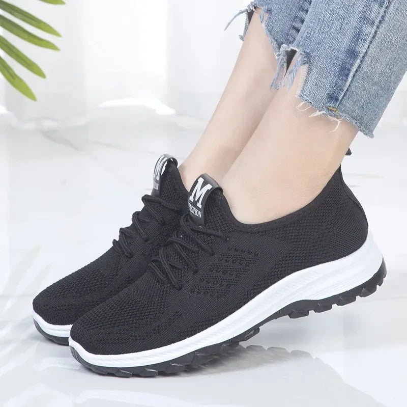 Women Sneakers Mesh Vulcanized Shoes Spring Ladies Casual Flats Sneaker