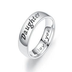 I LOVE YOU Titanium Steel Ring DAD MOM SON DAUGHTER Couple Ring