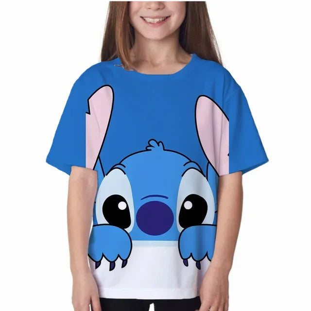 Stitch Tshirt Kids Clothes Boys Girls Clothing Baby Anime Fashion Summer Children's Cartoon Casual T-shirts Sonic Short Sleeve