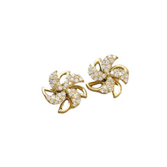 Creativity Girl's Gold Color Stud Earrings For Woman