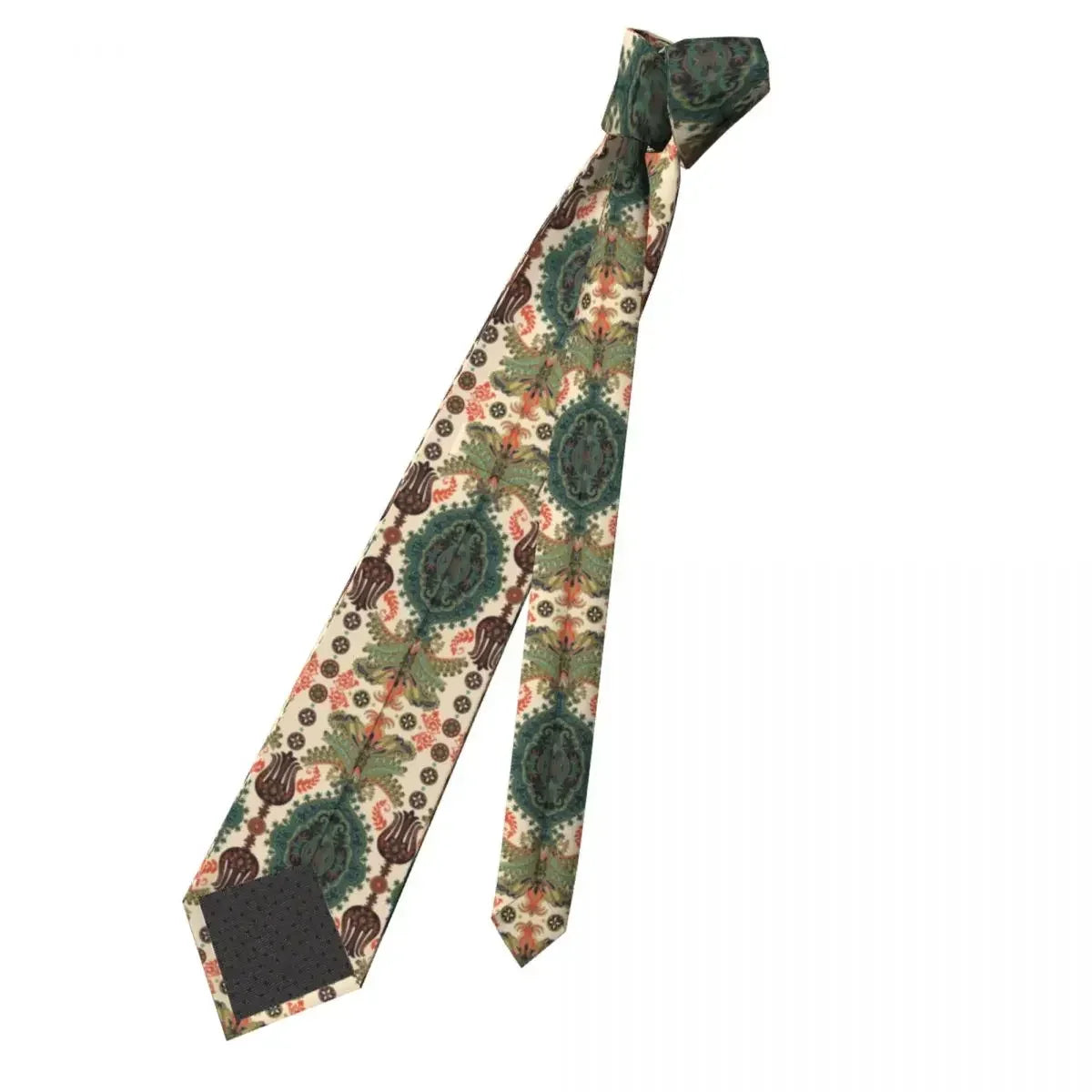 Indian Floral Tie Vintage Printed Neck Ties Vintage Cool Collar Tie Adult Daily Wear Necktie Accessories