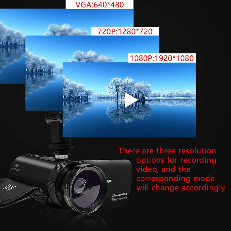 HD 1080P Professional Digital Video Camera With Mic