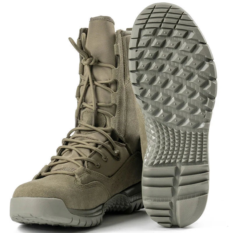 Military Tactical Training Man Army Green Combat Boots Mens Suede Leather Tactical Men Boots