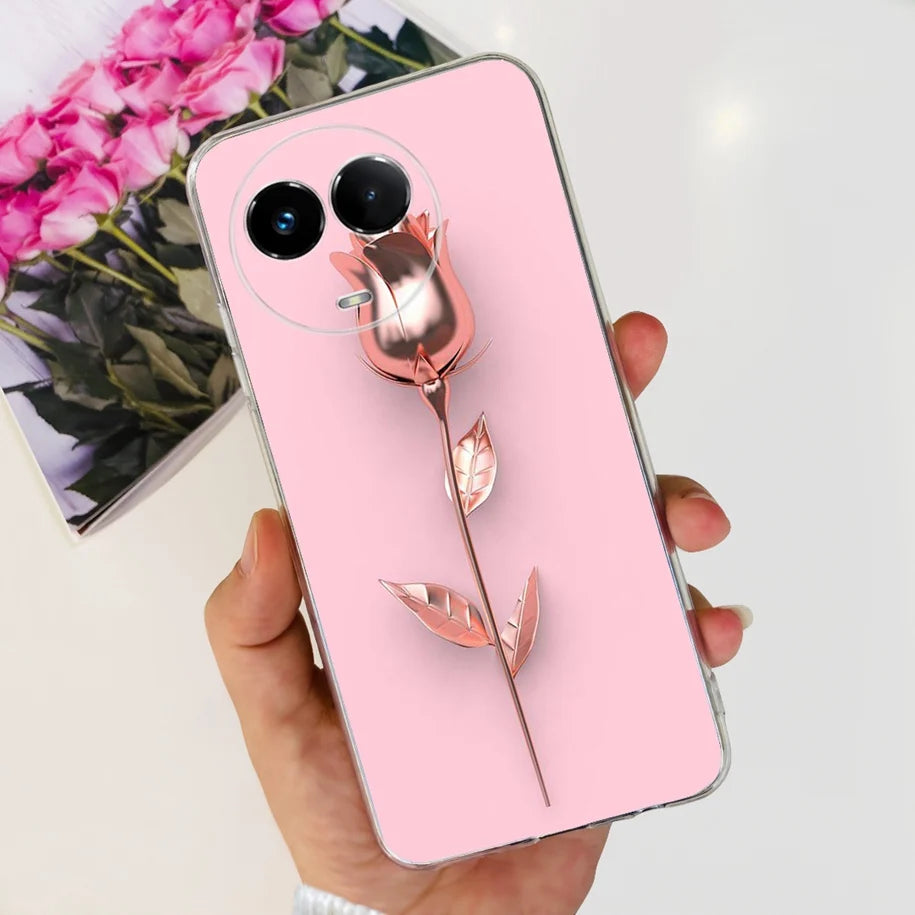 For Realme 11X Case RMX3785 Luxury Marble Butterfly Cover