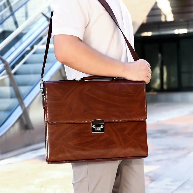 New Male Bring Password Lock Briefcase Diagonal Package Computer Laptop Bag