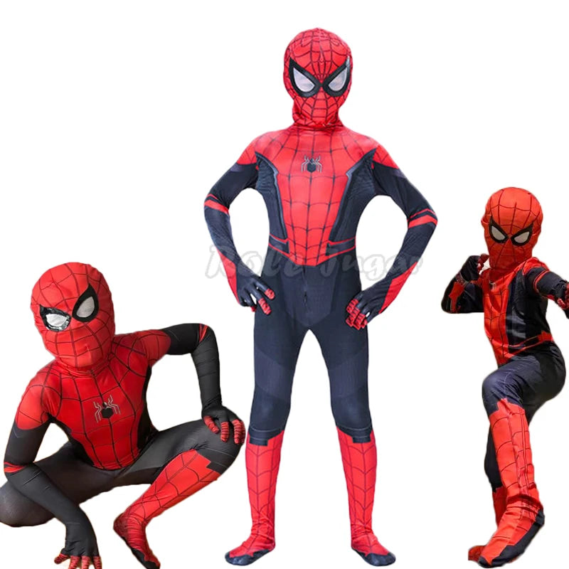 Movie Miles Morales Spiderman Cosplay Costume Iron Costume Red Black Spider Man Anime Cosplay Boys Girls Suit Vestidos De Fiesta