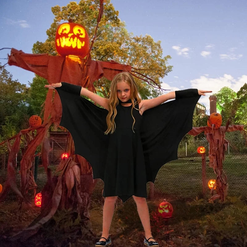 Unisex Kid Dress Up Party Children Cosplay Halloween Bat Cloaks Bat Cape