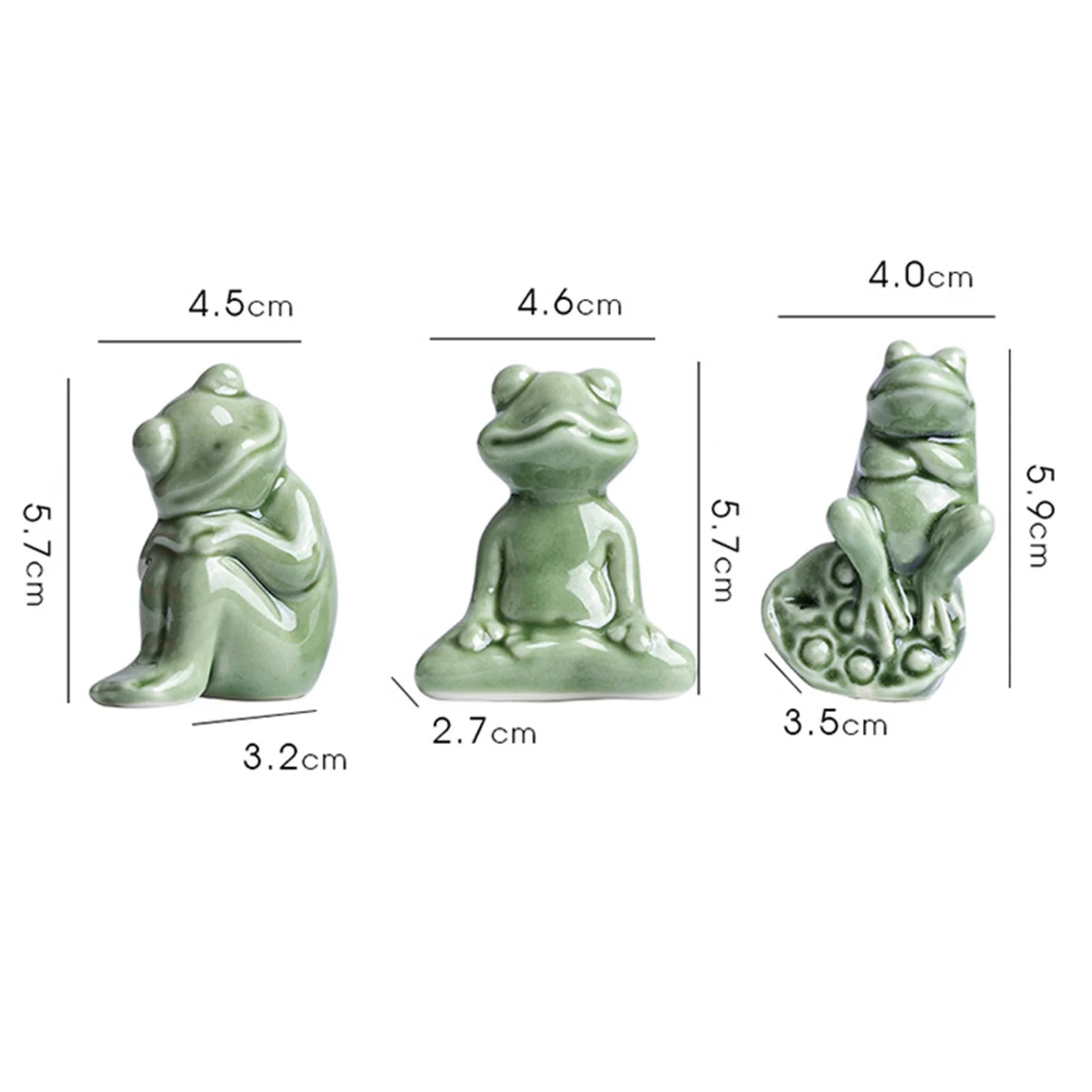 Landscape Ceramic Frog Ornaments Frog Animals Model Home Décor for Office Bookshelf Table Courtyard