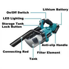 Vacuum Cleaner Cordless Handheld for Makita 18V Battery Portable for Floor