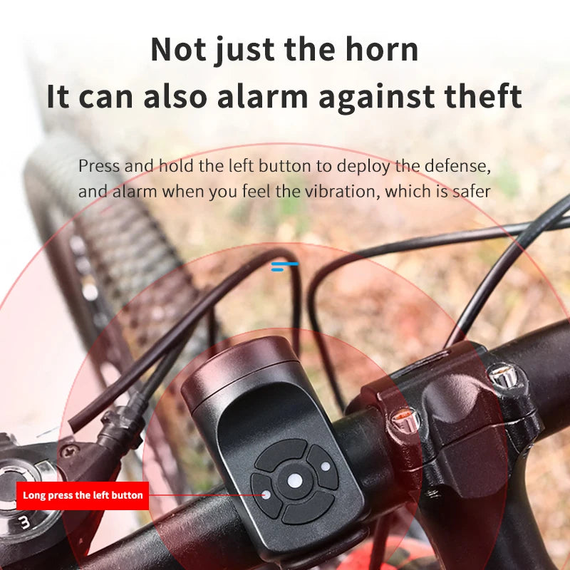 X-TIGER Bicycle Bell Rechargeable Bike Motorcycle Electric Anti-theft Alarm Horn