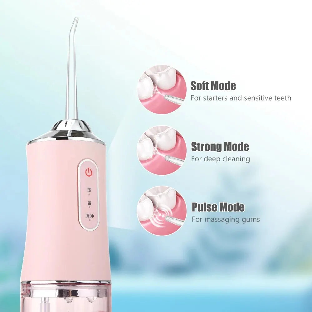 Oral Irrigator Portable Dental Water Flosser USB Rechargeable Water Jet