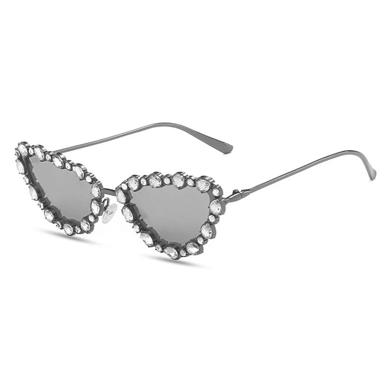 Women Cat Eye Sunglasses Trending Men Metal Frame Sun Glasses Gradient Lens Diamond Shades UV400 Catwalk Eyewear