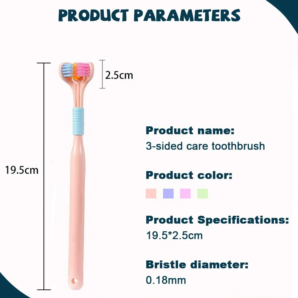 Three Sided Soft Hair Tooth Toothbrush Adult Toothbrush Ultra Fine Soft Bristle Oral Care Safety Teeth Brush for Oral Health Cle