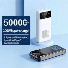 Xiaomi 50000mAh High Capacity 100W Fast Charging Power Bank Portable Charger Battery Pack Power bank for iPhone Huawei Samsung