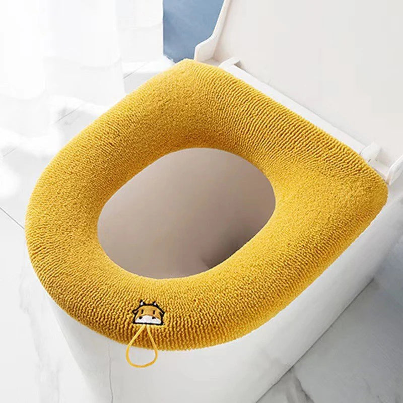 Bathroom Toilet Seat Cover Soft Warmer Washable Mat Cover Pad Cushion Seat Case Toilet Lid Cover