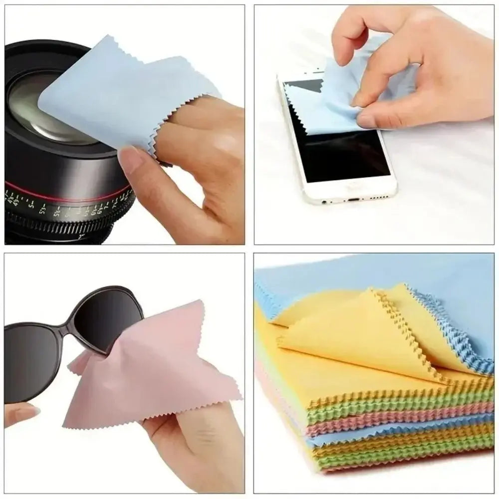 High Quality Microfiber Glasses Cleaner Square Random Color Cleaning Cloth Phone Screen Cleaning Wipes