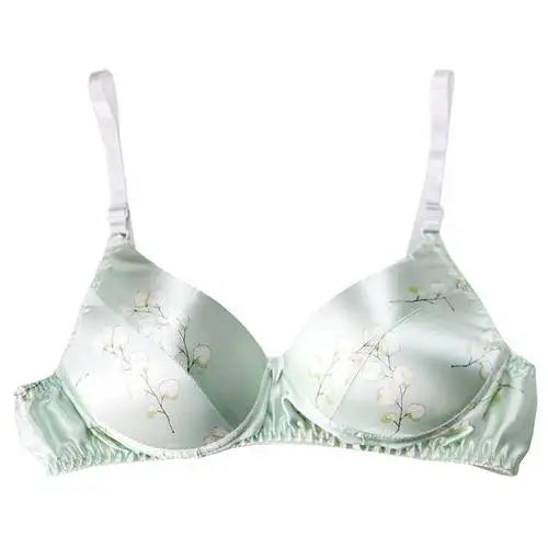 Good quality, affordable, breathable silk bra, thin, without steel rings, inside and outside