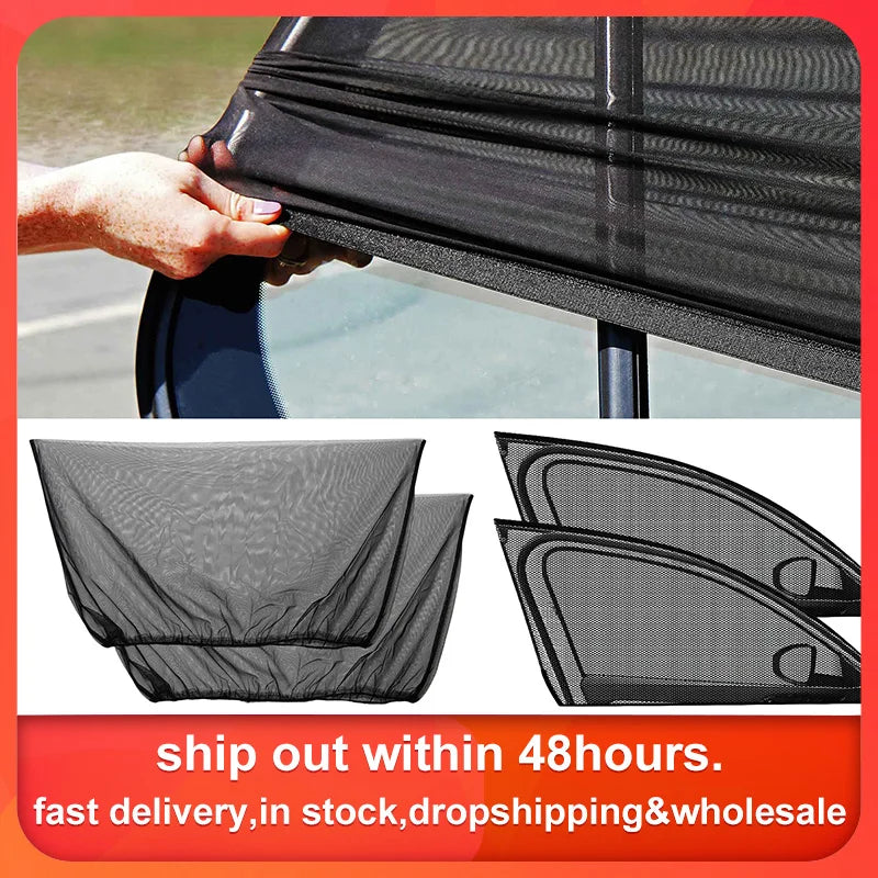 Car Breathable Sun Shade Curtain Auto Rear Side Window Sun Visor Cover Kids UV Protective