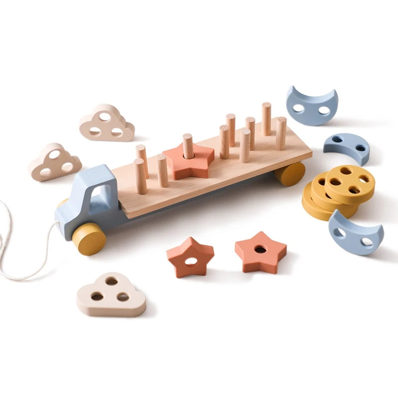 Wooden Train Birthday Toy  Montessori Toys Baby Educational Toys