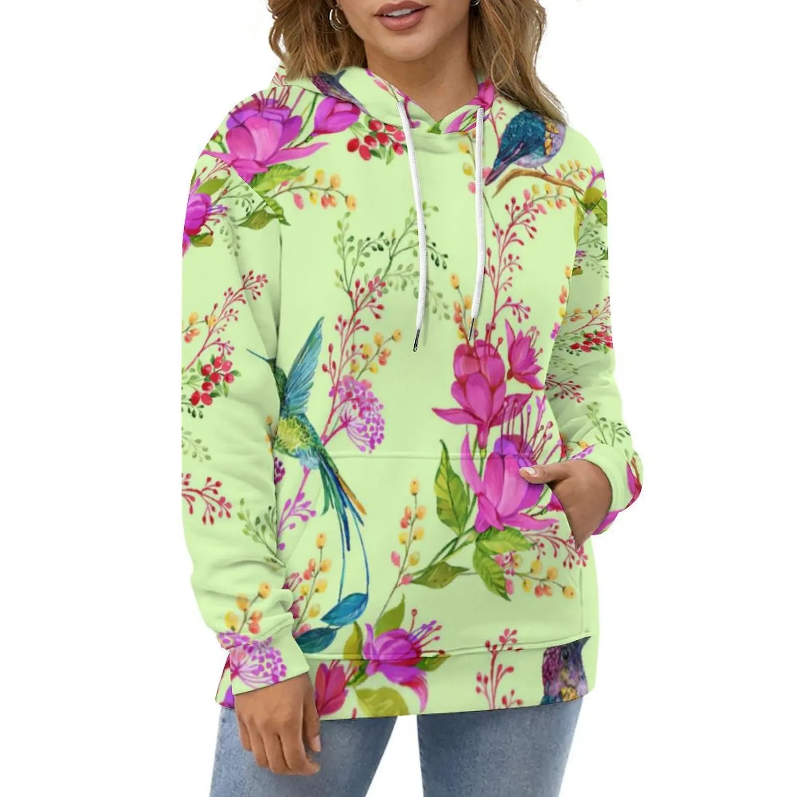 Hawaiian Hibiscus Flower Hoodies Tropical Floral Print Hip Hop Casual Hoodie