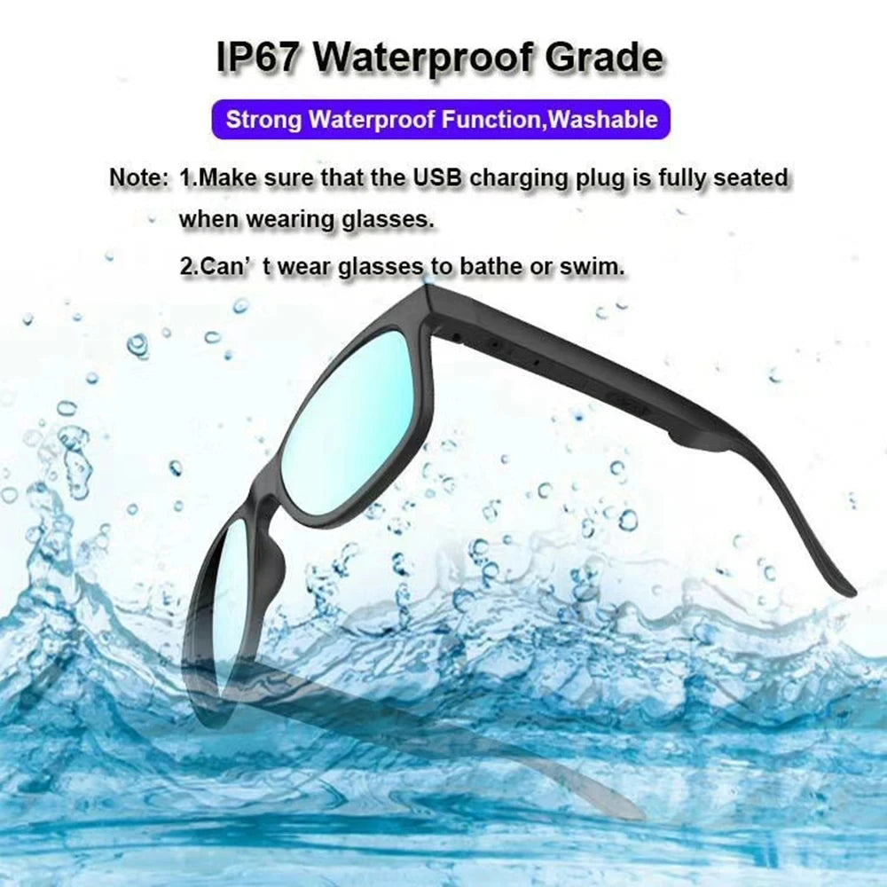 GL01 Bluetooth Smart Glasses Bone Conduction Glasses IP67 Waterproof Bluetooth headset Sunglasses