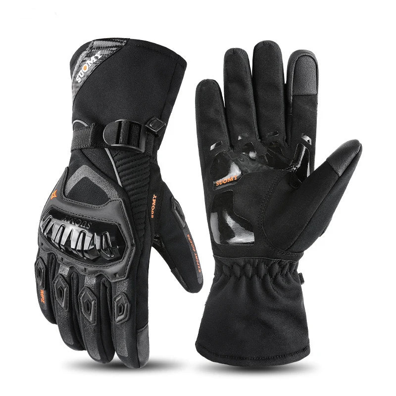 Autumn and Winter Plush Warm, Windproof, Waterproof Outdoor Skiing, Cycling, Motorcycle Glove Screen