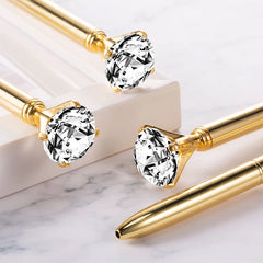 Diamond Ballpoint Pens Gold Large Crystal Pens Rhinestones Ballpoint Pens