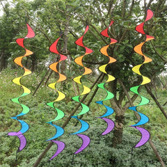 Spiral Rainbow Wind Strip Windmill Colorful Wind Chime For Garden