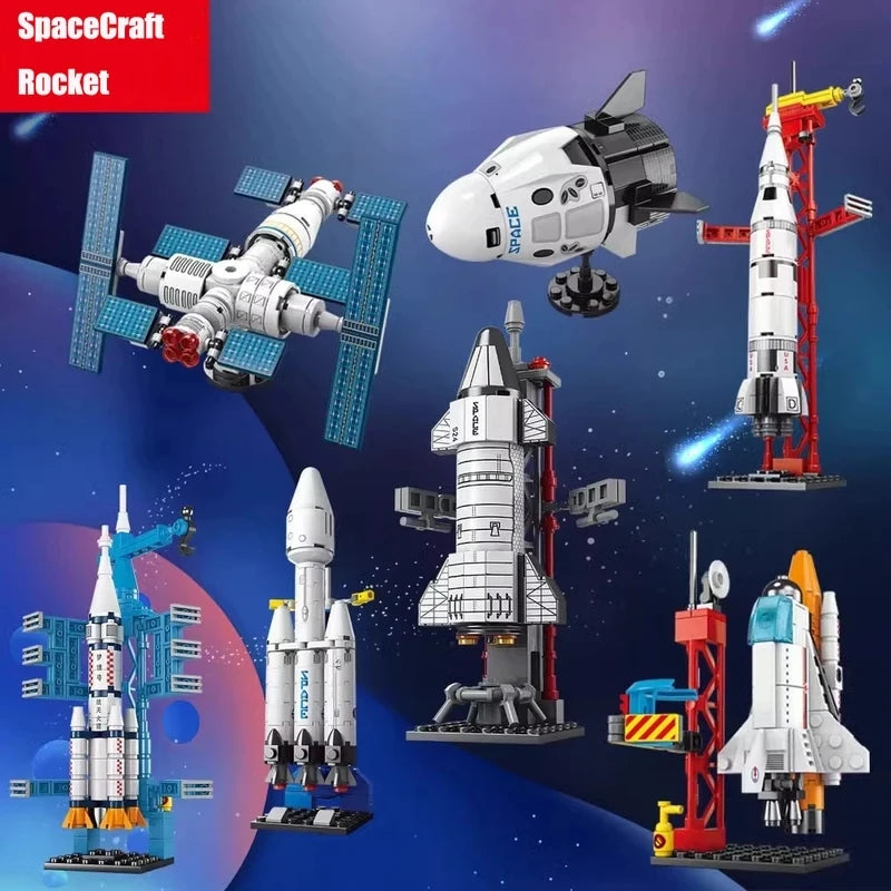 Creative Aerospace Series Building Blocks Space Rocket Craft Launch Center Station Base Set Bricks Toys