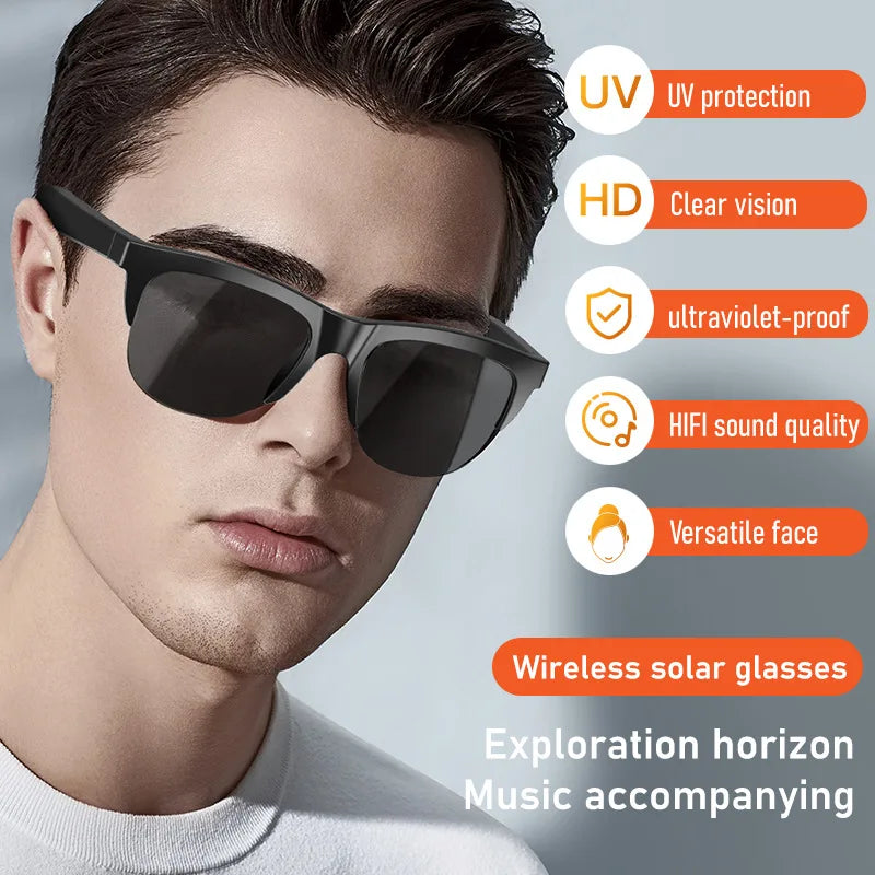 Wireless Bluetooth 5.3 Smart Glasses Headset Sunglasses Outdoor Sport Earphone