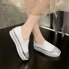 Women's Flat Shoes  Summer Fashion New Crystal Sequins Round Toe Luxury Flat Shoes Flat Women's Shoes Zapatillas Mujer